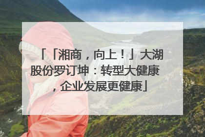 「湘商，向上！」大湖股份罗订坤：转型大健康，企业发展更健康