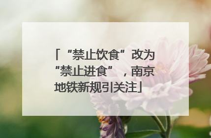 “禁止饮食”改为“禁止进食”，南京地铁新规引关注