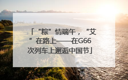“粽”情端午，“艾”在路上——在G66次列车上邂逅中国节