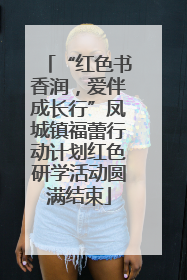 “红色书香润，爱伴成长行”凤城镇福蕾行动计划红色研学活动圆满结束