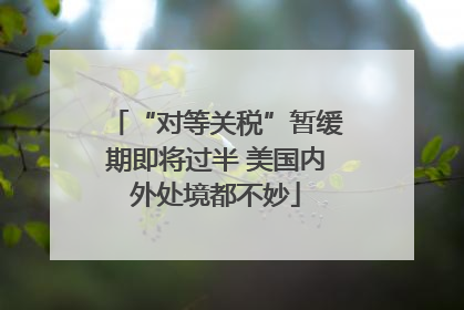 “对等关税”暂缓期即将过半 美国内外处境都不妙