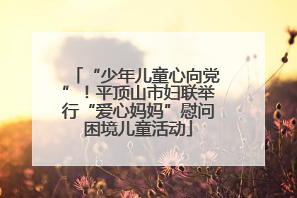 “少年儿童心向党”！平顶山市妇联举行“爱心妈妈”慰问困境儿童活动