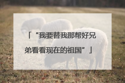 “我要替我那帮好兄弟看看现在的祖国”