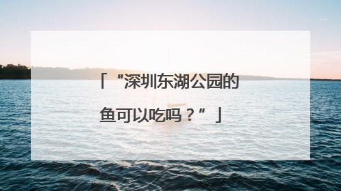 “深圳东湖公园的鱼可以吃吗？”