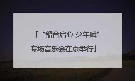 “韶音启心 少年赋”专场音乐会在京举行
