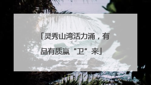 灵秀山湾活力涌，有品有质赢“卫”来