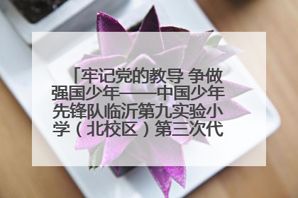 牢记党的教导 争做强国少年——中国少年先锋队临沂第九实验小学（北校区）第三次代表大会胜利召开