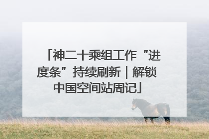 神二十乘组工作“进度条”持续刷新｜解锁中国空间站周记