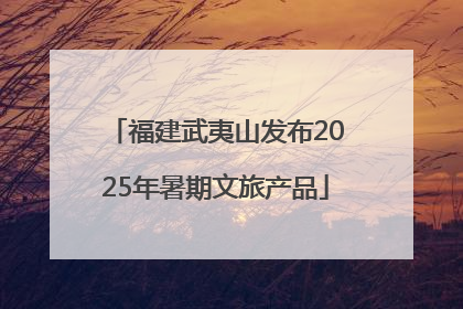 福建武夷山发布2025年暑期文旅产品