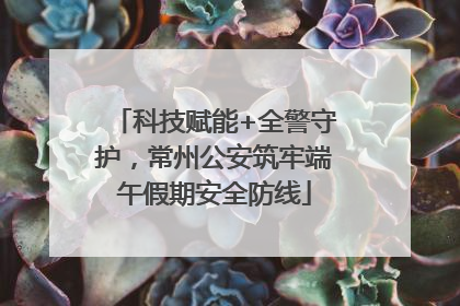 科技赋能+全警守护，常州公安筑牢端午假期安全防线