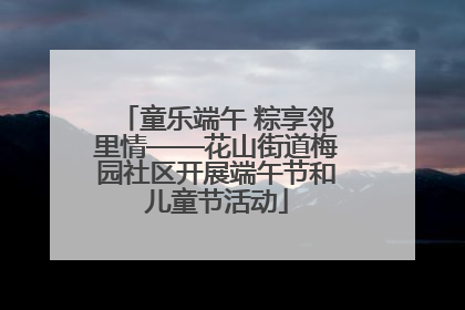 童乐端午 粽享邻里情——花山街道梅园社区开展端午节和儿童节活动