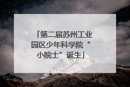 第二届苏州工业园区少年科学院“小院士”诞生