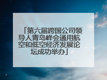 第六届跨国公司领导人青岛峰会通用航空和低空经济发展论坛成功举办