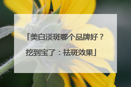 美白淡斑哪个品牌好？挖到宝了：祛斑效果