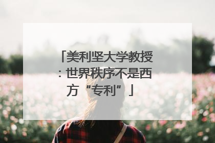 美利坚大学教授：世界秩序不是西方“专利”