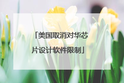 美国取消对华芯片设计软件限制