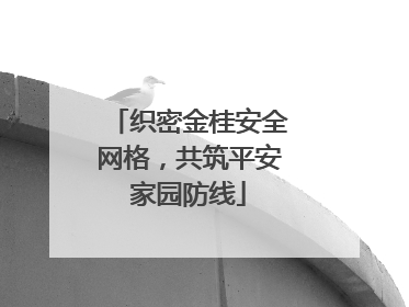 织密金桂安全网格，共筑平安家园防线