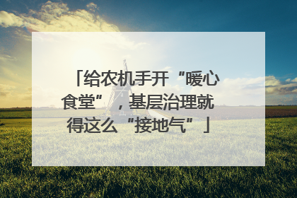 给农机手开“暖心食堂”，基层治理就得这么“接地气”