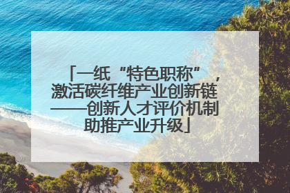 一纸“特色职称”，激活碳纤维产业创新链——创新人才评价机制 助推产业升级