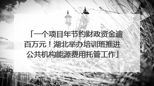 一个项目年节约财政资金逾百万元！湖北举办培训班推进公共机构能源费用托管工作