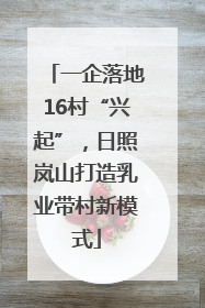 一企落地16村“兴起”，日照岚山打造乳业带村新模式