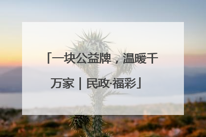 一块公益牌，温暖千万家｜民政·福彩