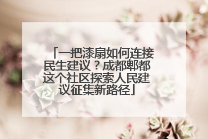 一把漆扇如何连接民生建议？成都郫都这个社区探索人民建议征集新路径