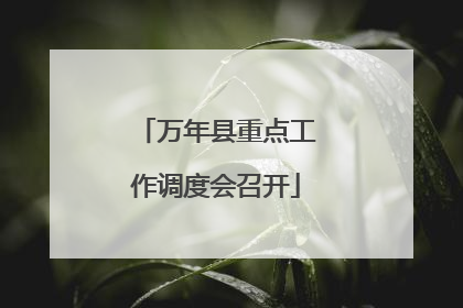 万年县重点工作调度会召开