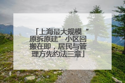 上海最大规模“原拆原建”小区回搬在即，居民与管理方先约法三章