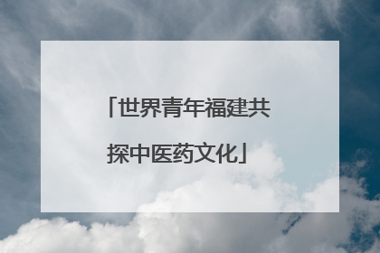 世界青年福建共探中医药文化