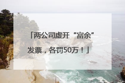 两公司虚开“富余”发票，各罚50万！