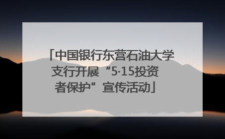 中国银行东营石油大学支行开展“5·15投资者保护”宣传活动