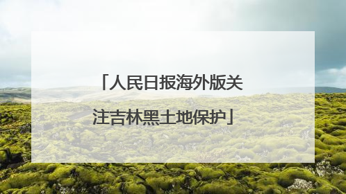 人民日报海外版关注吉林黑土地保护