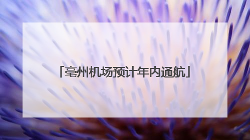 亳州机场预计年内通航