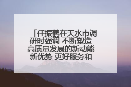 任振鹤在天水市调研时强调 不断塑造高质量发展的新动能新优势 更好服务和融入以国内大循环为主体的新发展格局