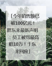 今年销售额已破100亿元！胖东来最新声明：员工被骂最高赔10万！于东来回应