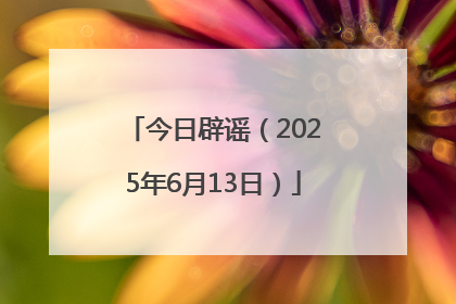 今日辟谣（2025年6月13日）
