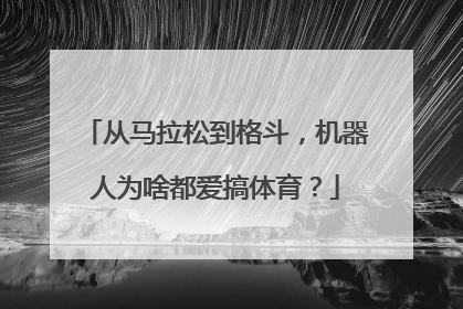 从马拉松到格斗，机器人为啥都爱搞体育？