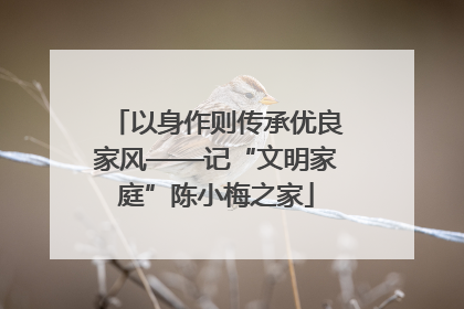 以身作则传承优良家风——记“文明家庭”陈小梅之家