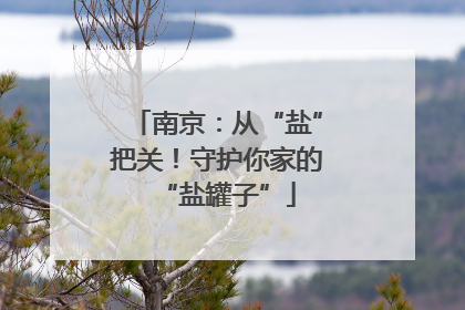 南京：从“盐”把关！守护你家的“盐罐子”