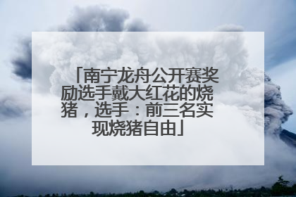南宁龙舟公开赛奖励选手戴大红花的烧猪，选手：前三名实现烧猪自由