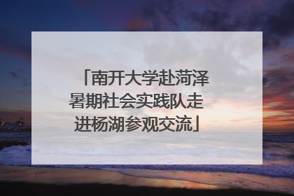 南开大学赴菏泽暑期社会实践队走进杨湖参观交流