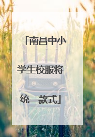 南昌中小学生校服将统一款式
