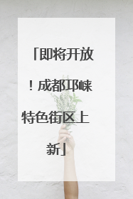 即将开放！成都邛崃特色街区上新