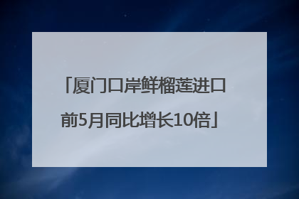 厦门口岸鲜榴莲进口 前5月同比增长10倍