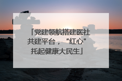 党建领航搭建医社共建平台，“红心”托起健康大民生