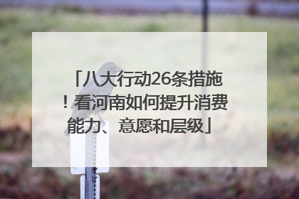 八大行动26条措施！看河南如何提升消费能力、意愿和层级