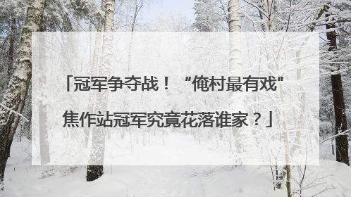 冠军争夺战！“俺村最有戏” 焦作站冠军究竟花落谁家？
