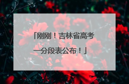 刚刚！吉林省高考一分段表公布！