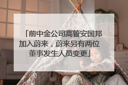 前中金公司高管安国邦加入蔚来，蔚来另有两位董事发生人员变更